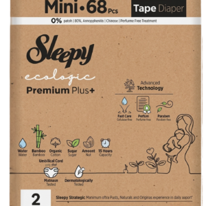 Sleepy Ecologic Premium Plus Baby Diapers Size 2 - 68 Pieces